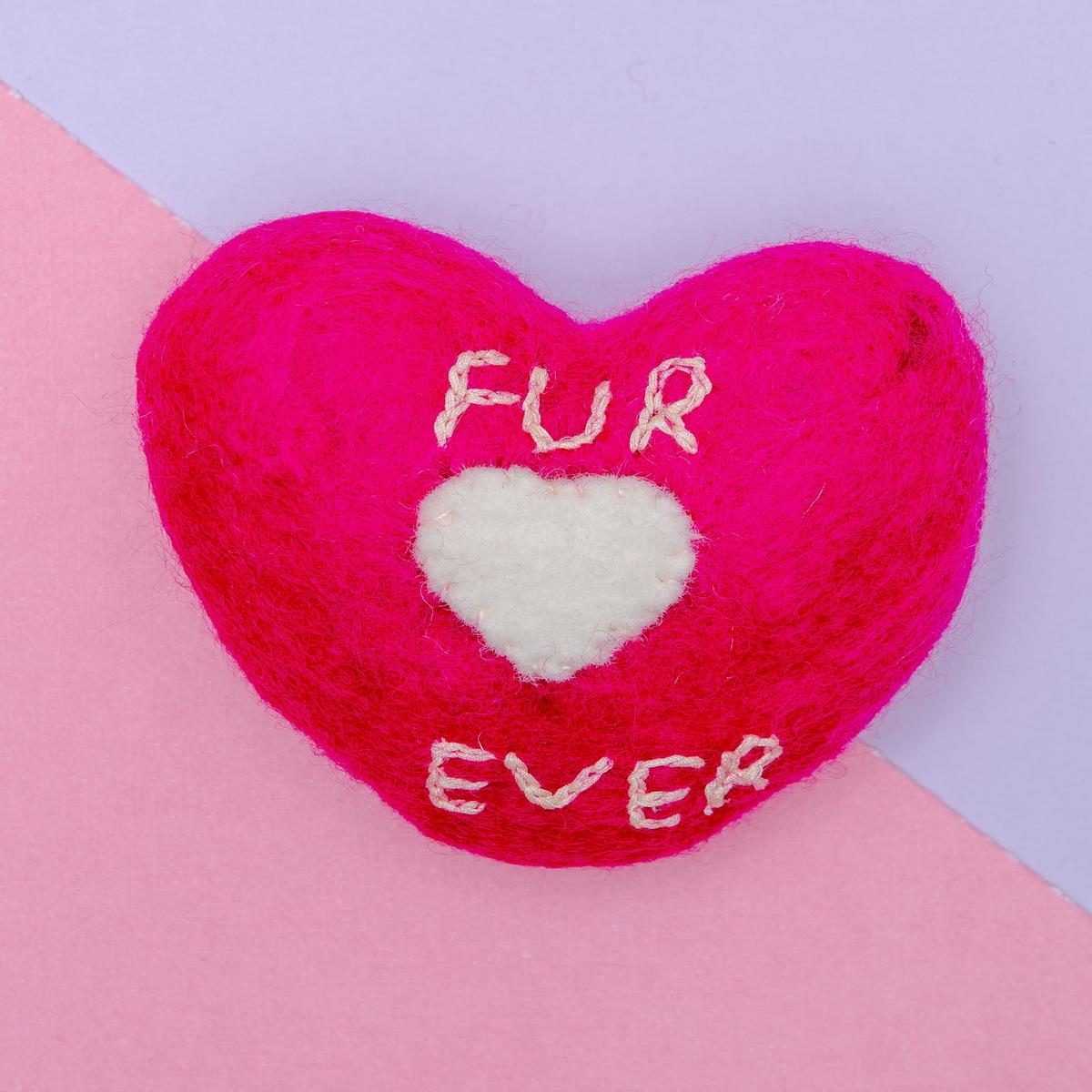 "Fur-Ever" Squeaky Wool Dog Toy
