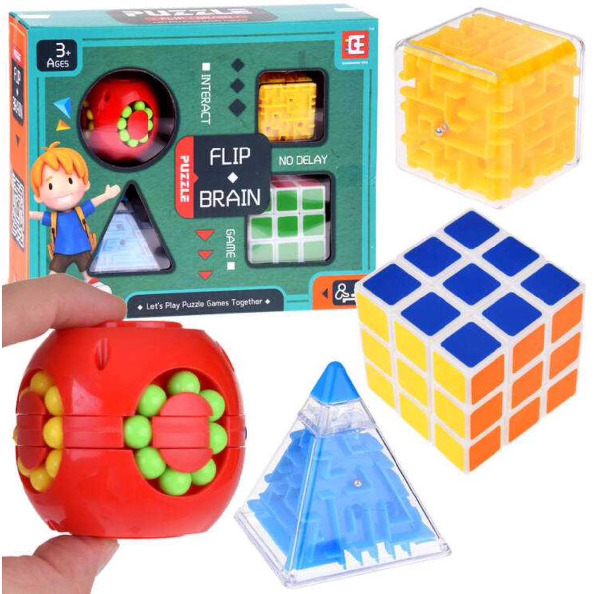 "Flip Brain" 3D Logic Puzzle Set 6*1 Red